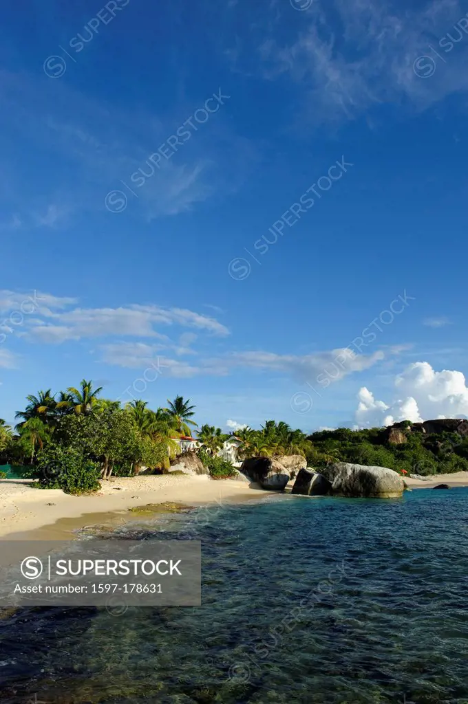 BVI, bath bay, British Virgin Islands, Virgin Islands, British Virgin Islands, granite rock, island, isle, Virgin Gorda, Caribbean, sea, palms, Jumpin...