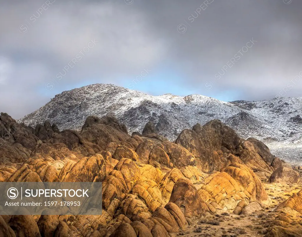 USA, United States, America, California, Lone Pine, Alabama Hills, rocky formation, mountains, rocks, landscape,