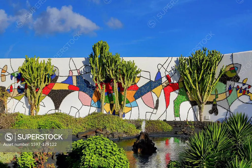 Spain, Europe, Canary Islands, Foundation, Lanzarote, architecture, art, artist, Cesar manrique, colourful, exotic, famous, garden, house, island, nat...