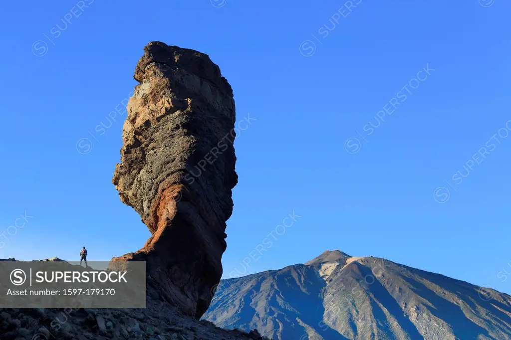 Spain, Europe, Canary Islands, Los Roques, National Park, Teide, Peak, Tenerife Island, Tenerife, Teneriffa, big, erosion, famous, formation, geology,...