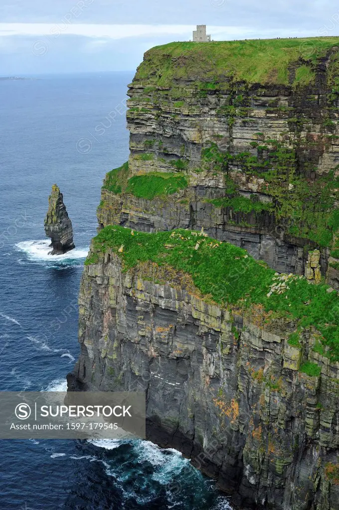 EU, ROI, Cliffs Of Moher, County Clare, Doolin, Europe, European Union, Exterior, Ireland, Irish, O'Brien's Tower, Outside, Outdoor, Outside, Munster,...