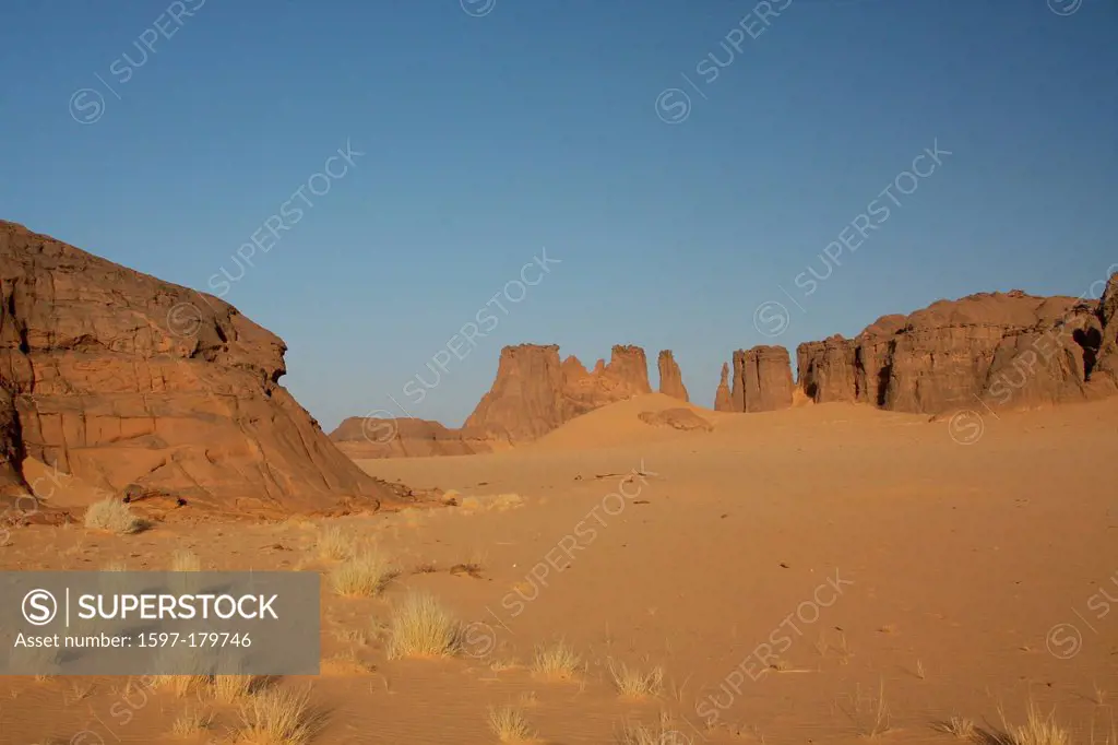 Algeria, Africa, north Africa, desert, sand desert, Sahara, Tamanrasset, Hoggar, Ahaggar, rock, rock formation, Tassili du Hoggar, mushroom, nature, s...