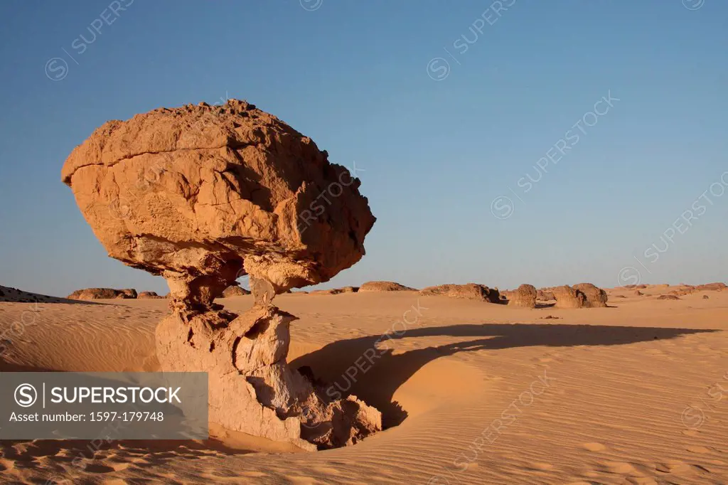 Algeria, Africa, north Africa, desert, sand desert, Sahara, Tamanrasset, Hoggar, Ahaggar, rock, rock formation, Tassili du Hoggar, sand, sand dune, ev...