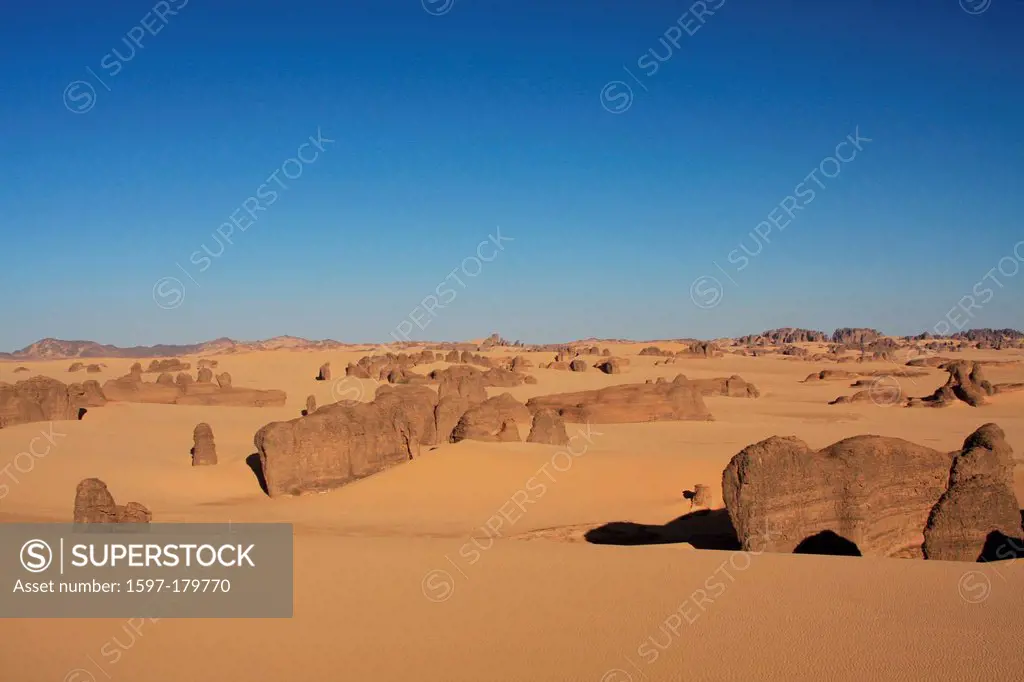 Algeria, Africa, north Africa, desert, sand desert, Sahara, Tamanrasset, Hoggar, Ahaggar, rock, rock formation, Tassili du Hoggar, sand, nature,