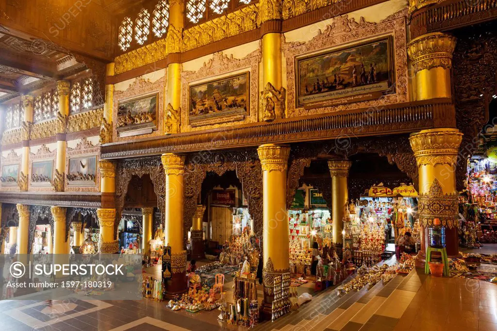 Asia, Myanmar, Burma, Yangon, Rangoon, Shwedagon, Shwe dagon, Shwedagon Pagoda, Pagoda, Pagodas, Buddhism, Buddhist, Shops, Shopping, Souvenirs