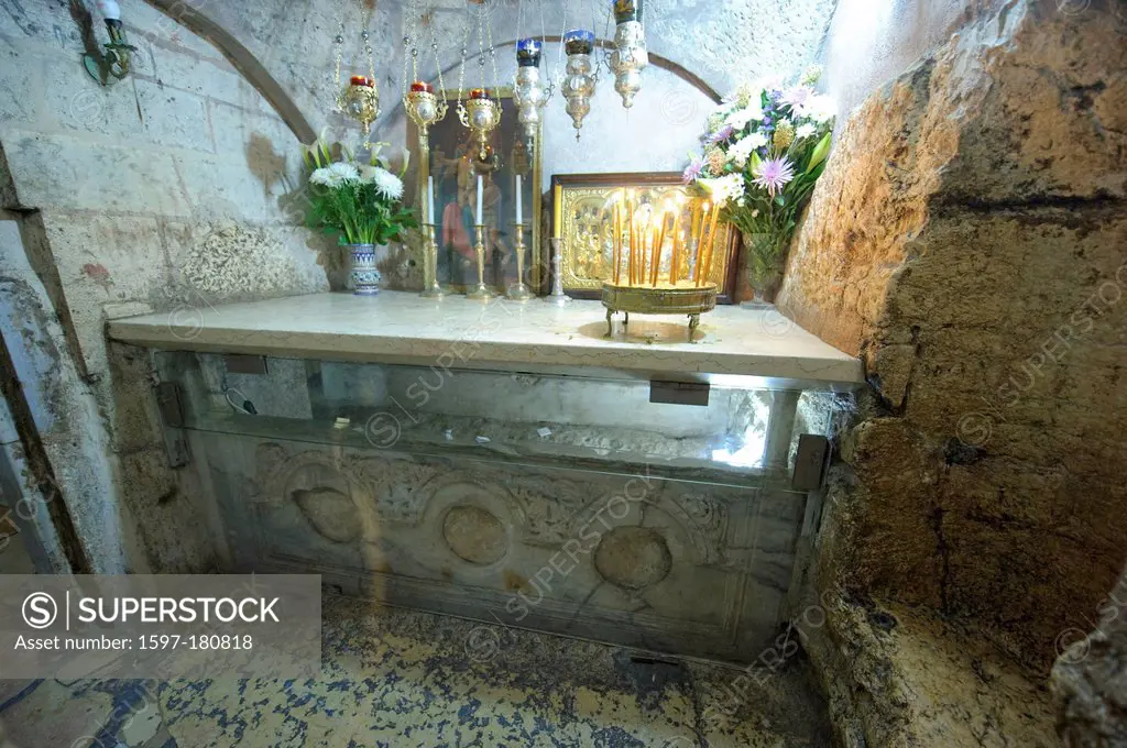 Garden, Gethsemane, grave, Marie Magdalene, Israel, Jerusalem, tomb, Mary, Middle East, Near East, inside, vault