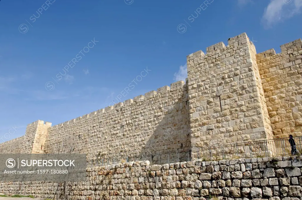 Israel, Jerusalem, Middle East, Near East, town wall, wall, structure
