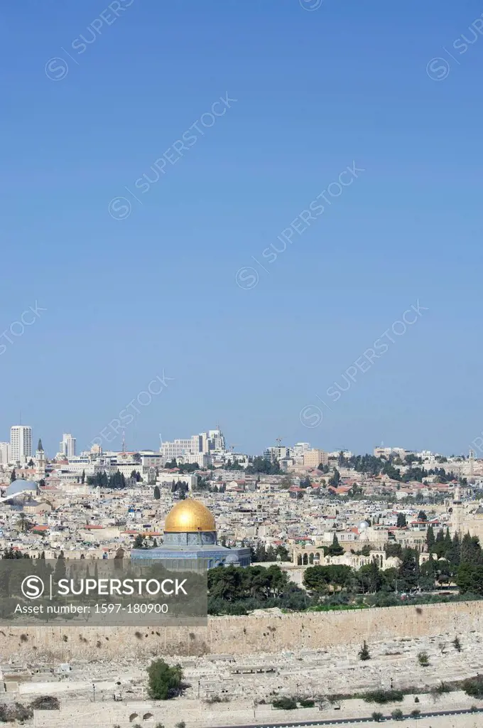 Dome of the Rock, Israel, Jerusalem, Middle East, Near East, religion, Islam, dome, golden, temple mountain,