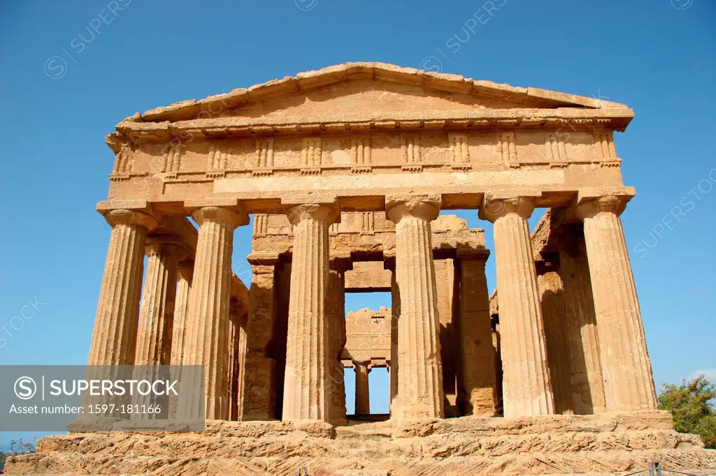 Italy, Europe, Sicily, Agrigento, Greek temple, antiquity, archeology, temple, antiquity, archeology, columns, Concordia