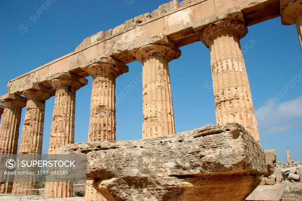 Italy, Europe, Sicily, Selinunte, temple, Hera, Hera temple, Greek, columns