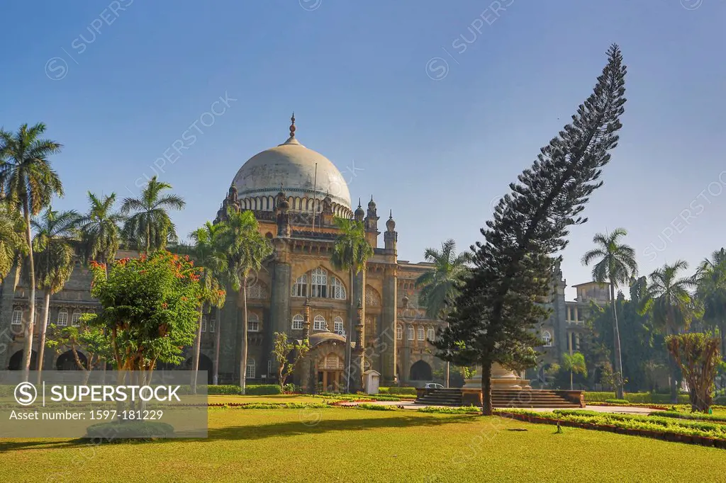 India, South India, Asia, Maharashtra, Mumbai, Bombay, City, Prince of Wales Museum, Prince of Wales, architecture, British, colonial, famous, garden,...