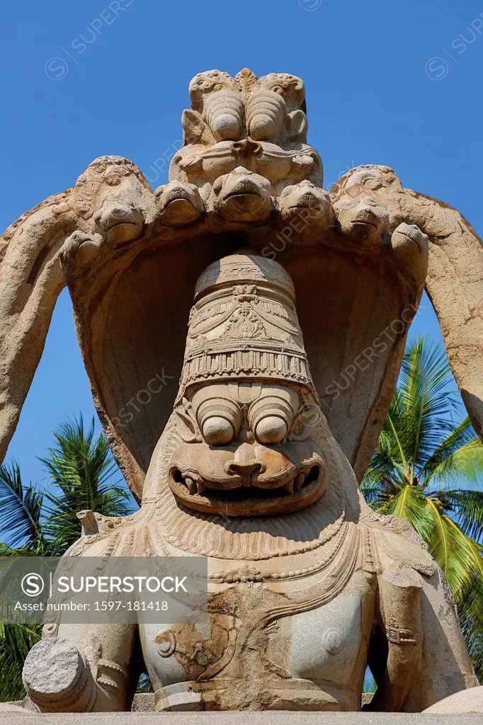 India, South India, Asia, Karnataka, Hampi, ruins, Vijayanagar, 15th century, World Heritage, Lakshmi Narisimha Temple, World Heritage, Lakshmi Narisi...