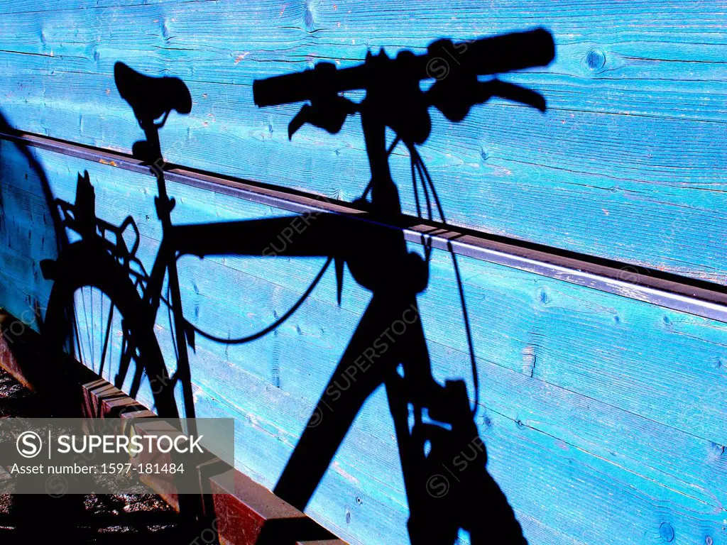 Shades, bicycle, bike, cycle, wooden, wall, blue