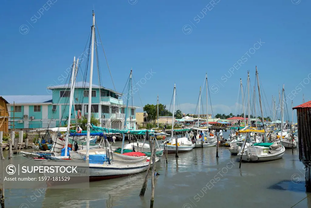 Belize City, Central America, Belize, Belize City, yacht, harbour, boats