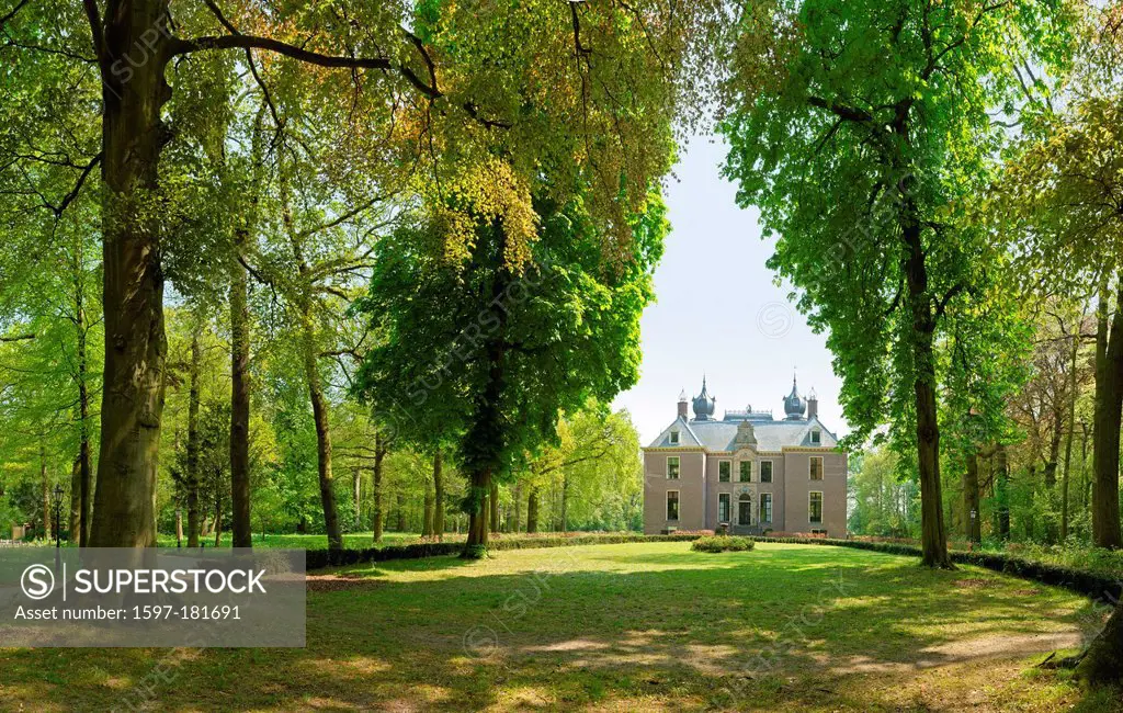 Netherlands, Holland, Europe, Oegstgeest, Oud Poelgeest, castle, forest, wood, trees, spring,