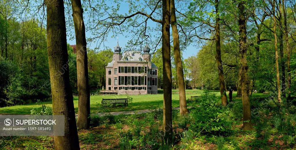 Netherlands, Holland, Europe, Oegstgeest, Oud Poelgeest, castle, forest, wood, trees, spring,