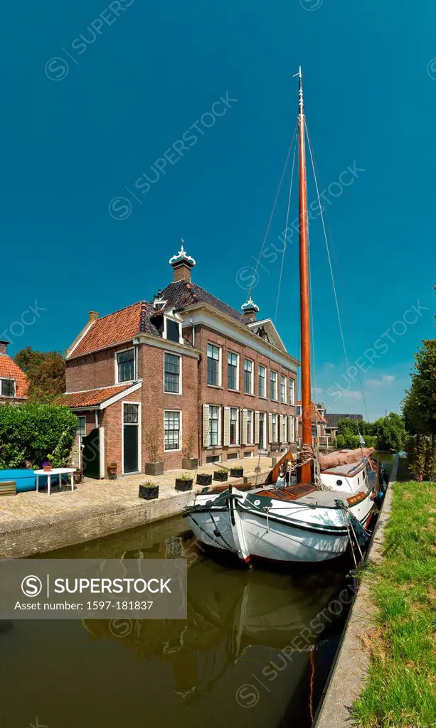Netherlands, Holland, Europe, Hindeloopen, Historic wooden, ship, city, village, water, summer, ships, boat,