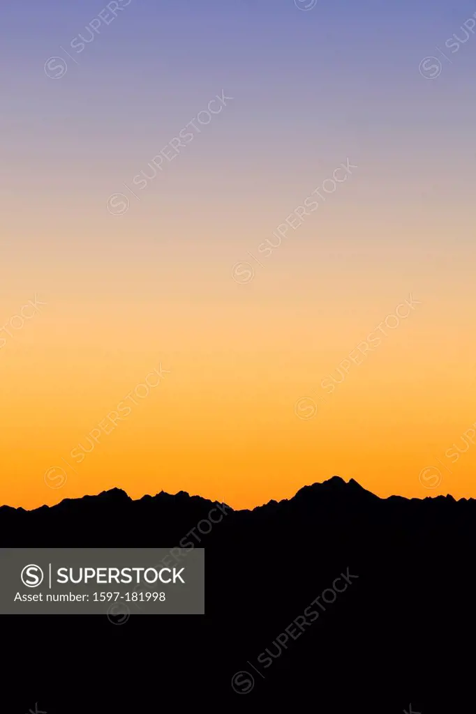 Alps, Appenzell, view, mountain, mountains, dusk, twilight, dusk, twilight, mountains, sky, morning, daybreak, panorama, Saentis, silhouette, Switzerl...