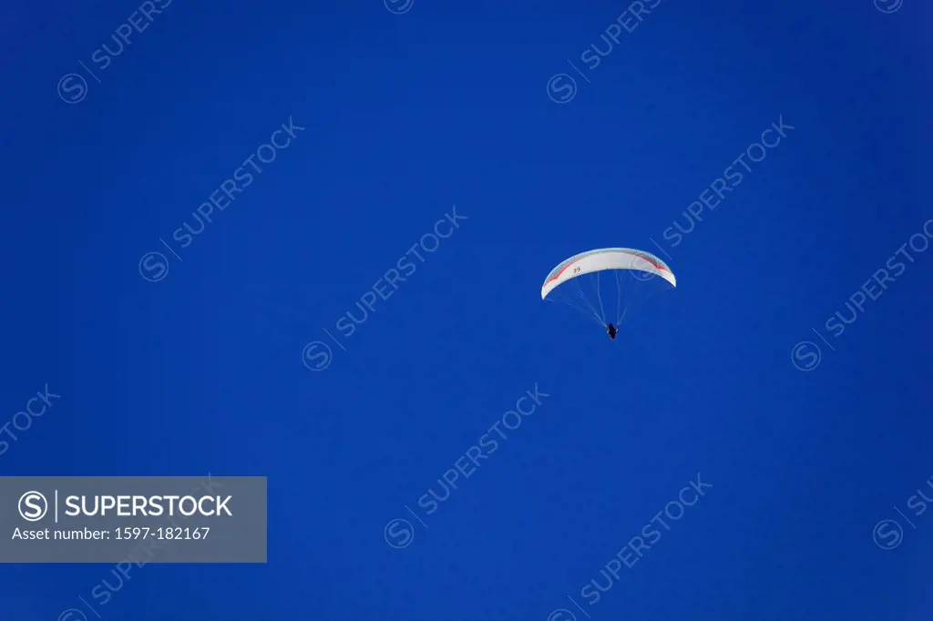 Fly, paraglider, glider, sky, Switzerland, Europe, sport, blue, fly, sunny