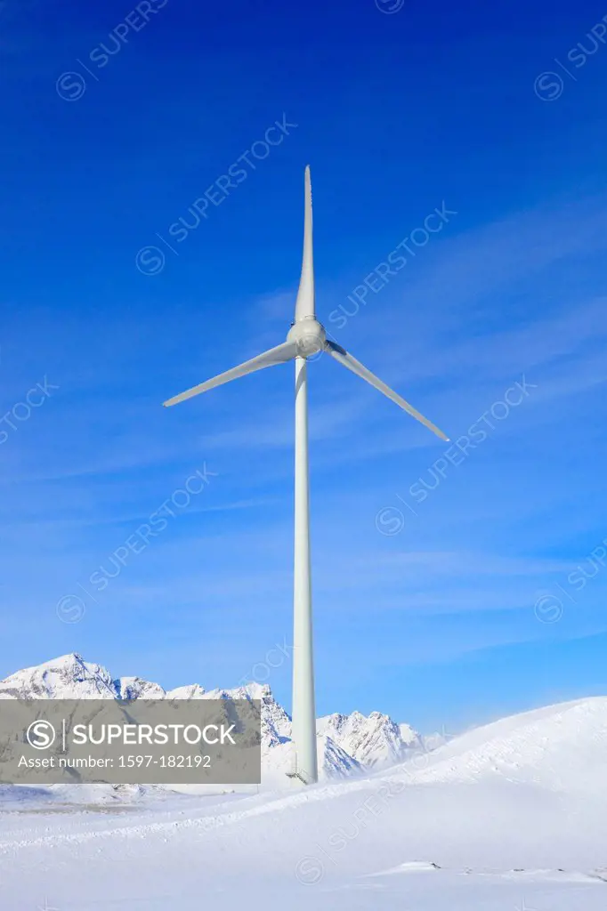 Alternative energy, Andermatt, energy, sky, nature, nature conservation, wheel, Switzerland, Europe, power, electricity, environment protection, Uri, ...