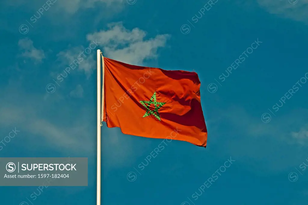 Africa, North Africa, Moroccan, Morocco, national flag, flag, flag,