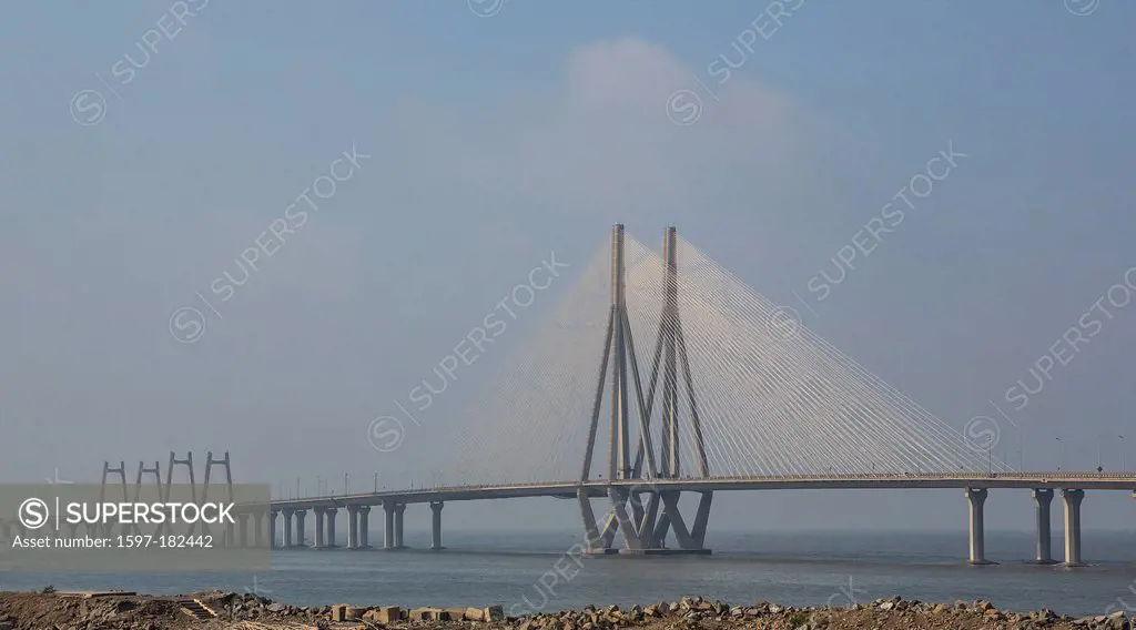 Bandra Worli, India, South India, Asia, Maharastra, Mumbay, Bombay, Sea Link, architecture, bridge, new, traffic