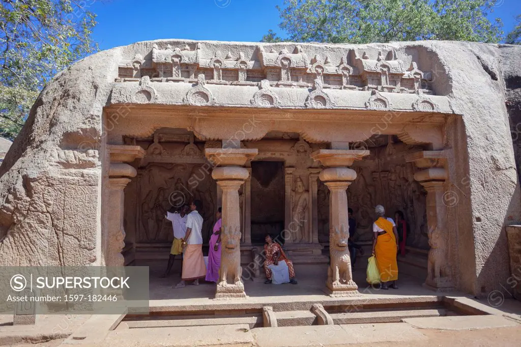 World Heritage, Ajuna, India, South India, Asia, Mamallapuram, Penance, Rock-cut, architecture, Tamil Nadu, art, cave, Dravidian, religion, Hinduism, ...