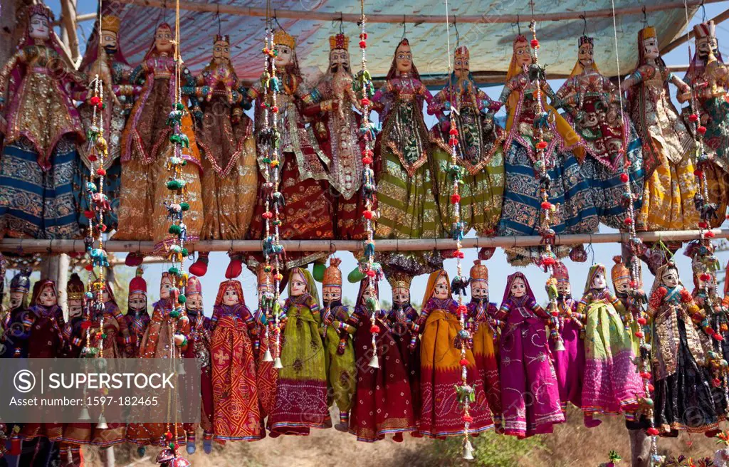 Anjuna, Flea Market, Goa, Goa State, India, South India, Asia, colourful, dolls, marionette, market, touristic, traditional, travel