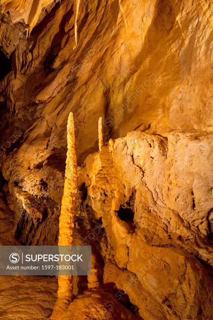 Grottes de Vallorbe, Switzerland, Europe, canton, Vaud, Vaud Jura, cave, limestone cave, dripstones, Stalagmites
