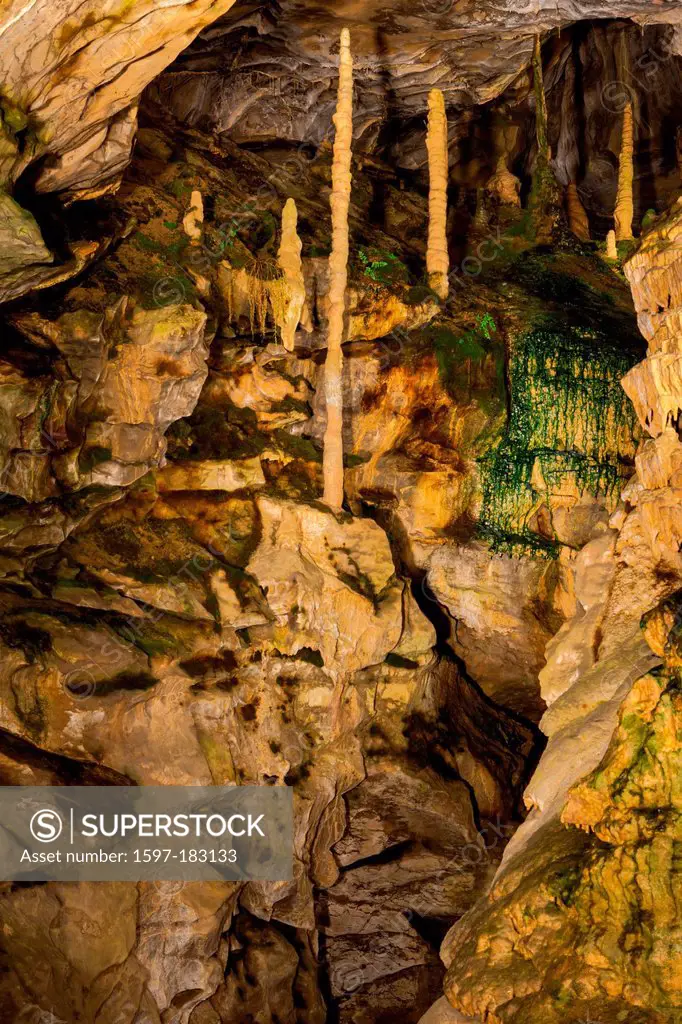 Saint Beatus caves, Beatus, Switzerland, Europe, canton, Bern, Bernese Oberland, cave, limestone cave, dripstones, Stalagmites