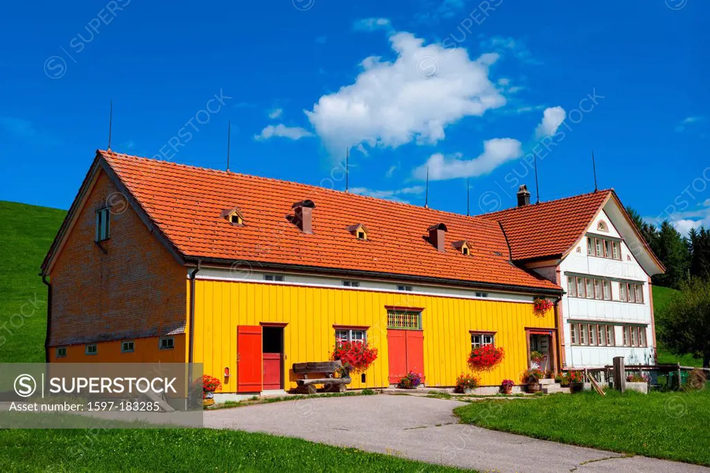Meistersrüti, Switzerland, Europe, canton, Appenzell, Innerrhoden, house, home, farmhouse, color