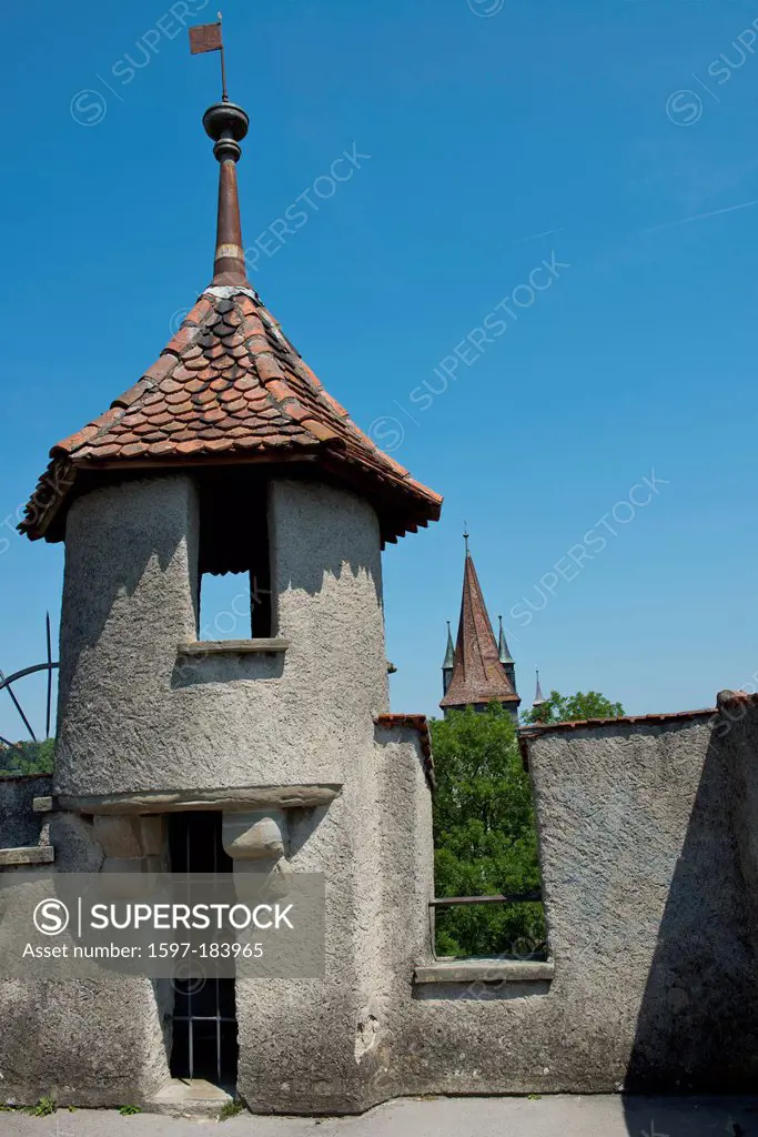 Switzerland, Europe, Lucerne, Luzern, town, city, Old Town, town wall, tower, rook,