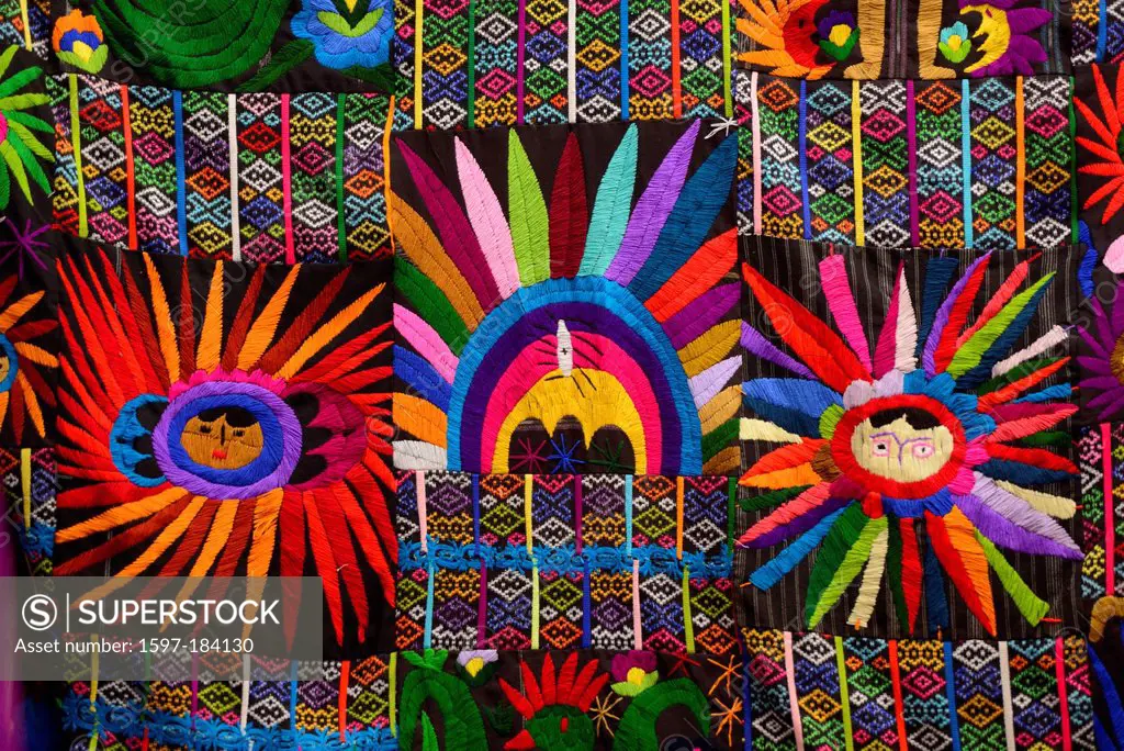 Central America, Guatemala, Chichicastenango, market, maya, indigenes, indian, native, textile, blanket, craft, colours, El Quiché