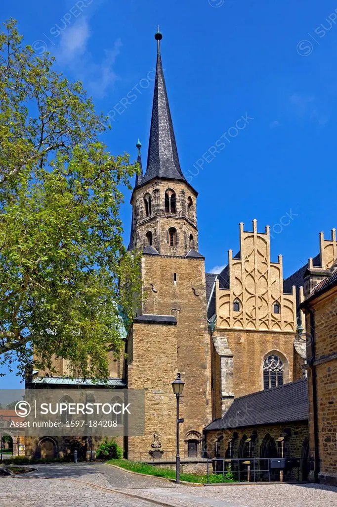 Europe, Germany, Saxony-Anhalt, Merseburg, priory, cathedral, dome, Saint Laurentii et Johannis baptistae, architecture, trees, building, construction...