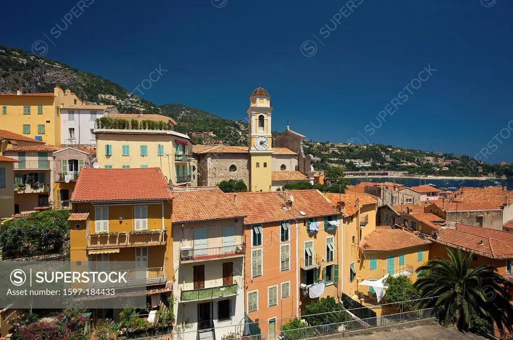 France, Europe, South of France, Cote d'Azur, Villefranche-sur-Mer, house, home, building, construction, architecture, outside, day,