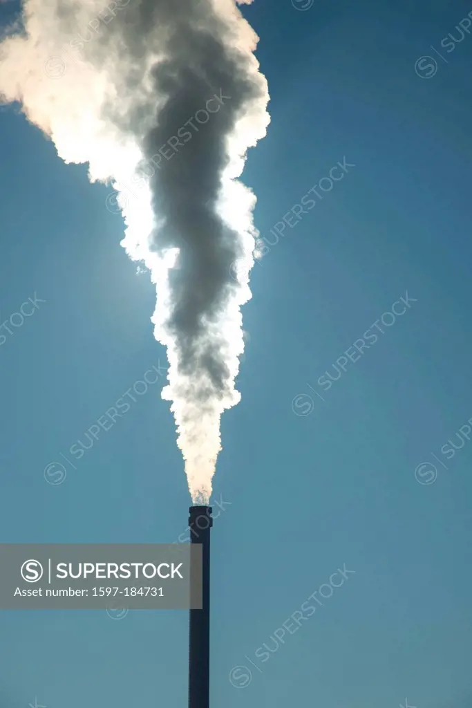 Waste gases, outside, FRG, federal republic, CO2, Germany, issue, emission, energy, energy source, global warming, Europe, back light, back light, hea...