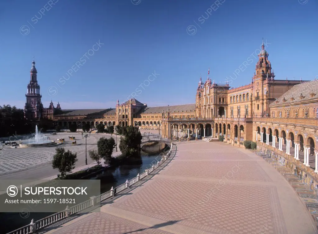 Andalusia, architecture, buildings, constructions, Hannibal Gonzalez, place, place of interest, Plaza de Espana, Sev