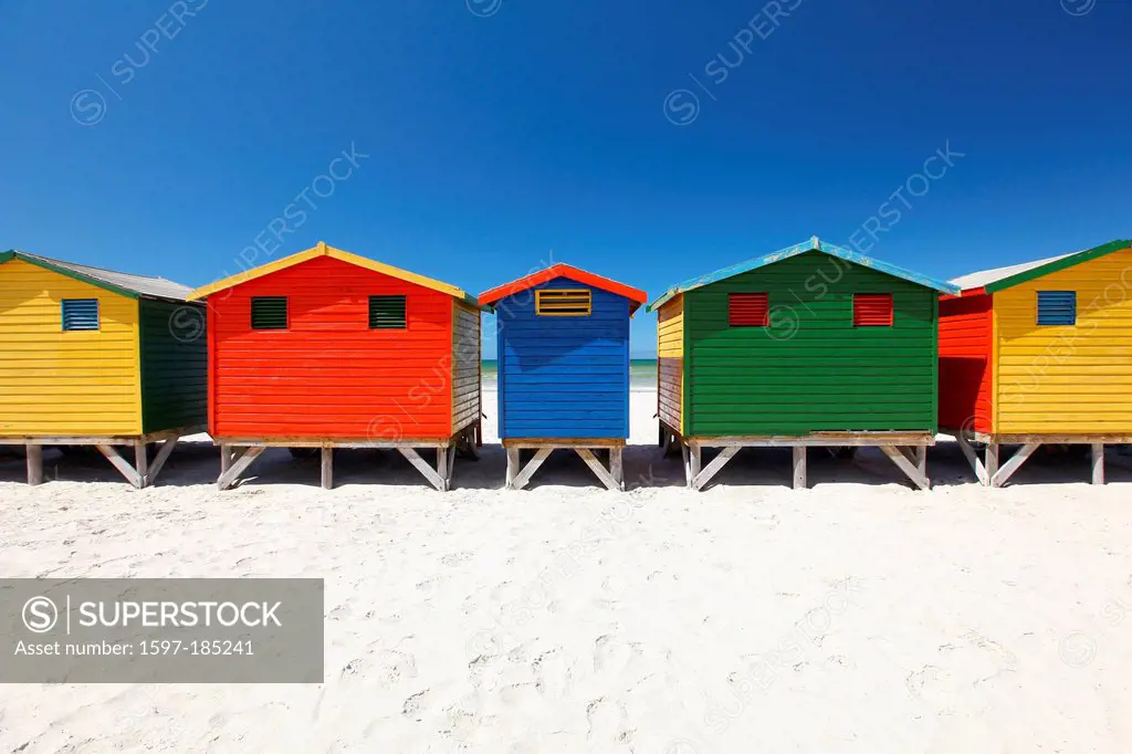 beach house, beach, colours, Muitzenberg, Cape Town, South Africa, Africa,