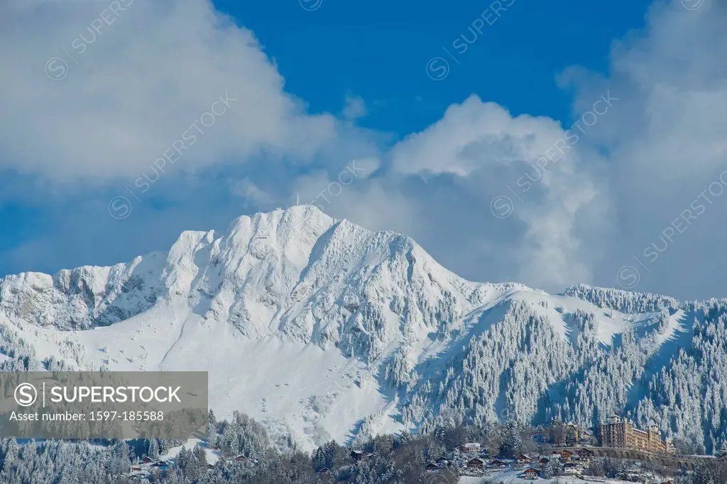 Switzerland, Europe, scenery, landscape, mountain, scenery, landscape, winter, Vaud, Montreux, Rochers de Naye,