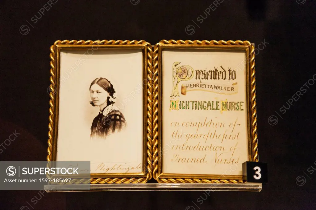 England, London, Lambeth, St Thomas' Hospital, Florence Nightingale Museum, Nightingale Nurse Certificate