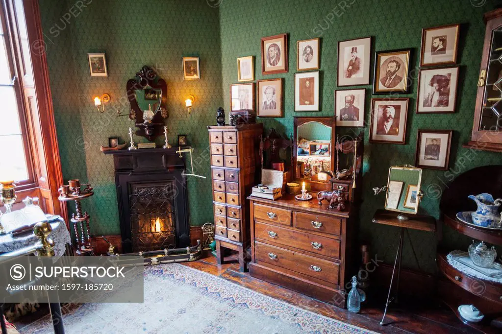 England, London, 221B Baker Street, Sherlock, Holmes, Museum, Room Displaying Sherlock Holmes related Objects