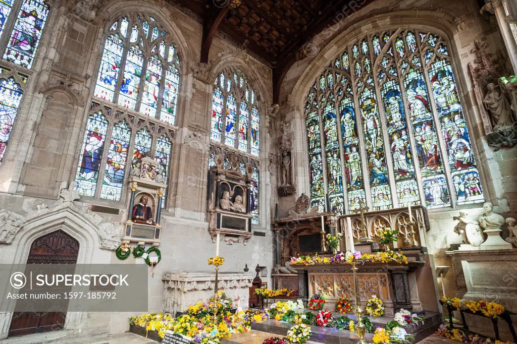 England, Warwickshire, Stratford-upon-Avon, Holy Trinity Church, The Chancel and High Altar Containing Shakespeare's Grave