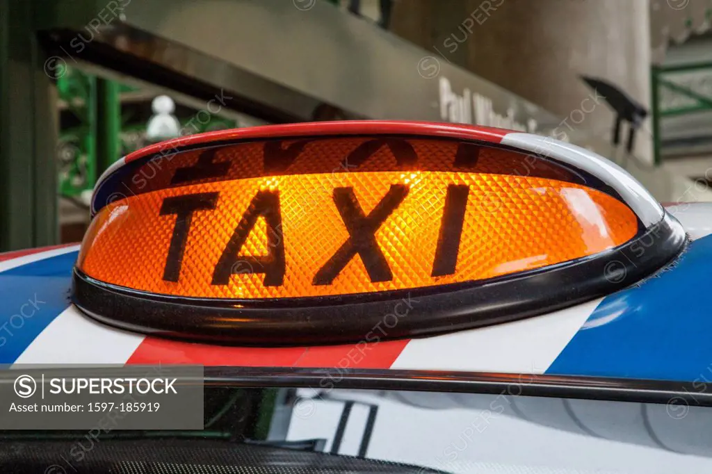 England, London, London Taxi Cab Sign