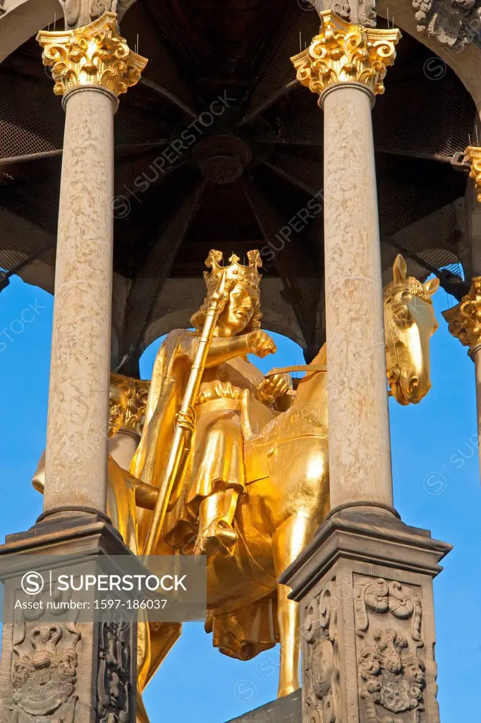 Europe, Germany, Saxony-Anhalt, Magdeburg, old market, Magdeburg rider, monuments, detail, historical, places, columns, place of interest, landmark, s...