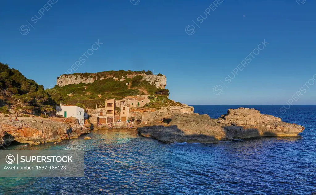 Cala Sa Almonia, Mallorca, Balearics, Santanyi, bay, blue, calm, cute, erosion, hole, island, natural, port, rock, Spain, Europe, touristic, tradition...