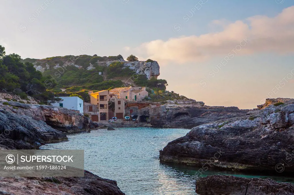 Cala Sa Almonia, Mallorca, Balearics, Santanyi, bay, blue, calm, cute, erosion, hole, island, natural, port, rock, Spain, Europe, sunrise, touristic, ...