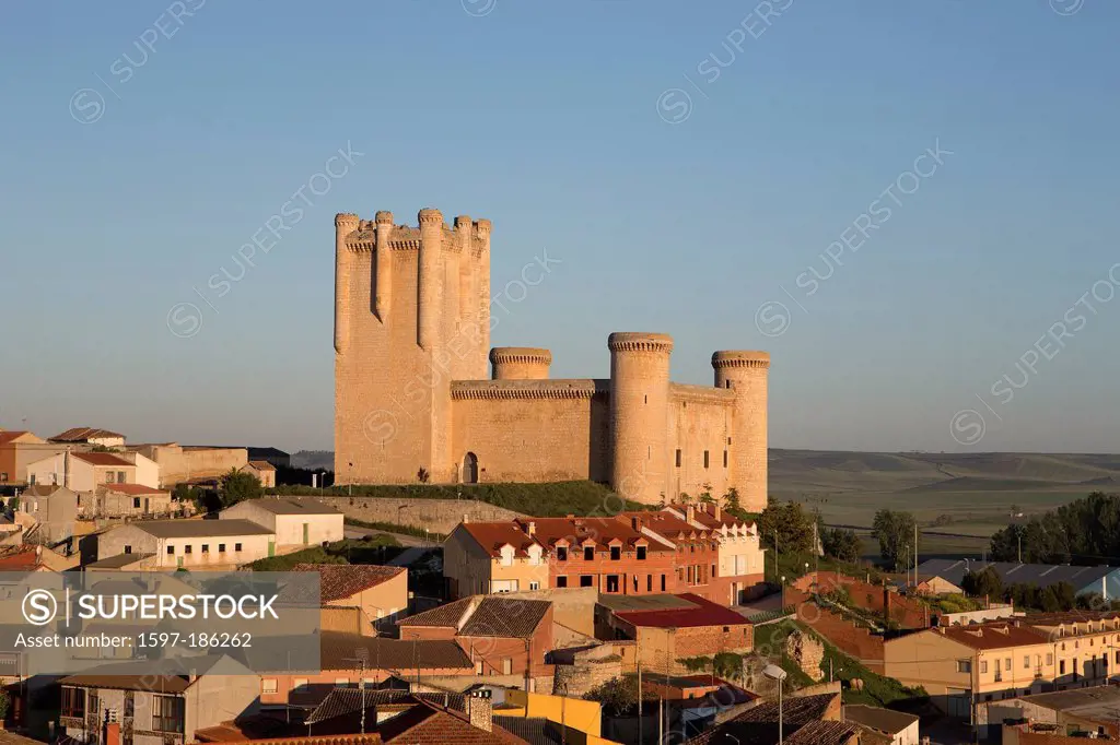 Castilla Leon, Torelobaton, Valladolid, architecture, castle, city, fortress, green, history, landscape, Spain, Europe, spring, sundown, touristic, to...