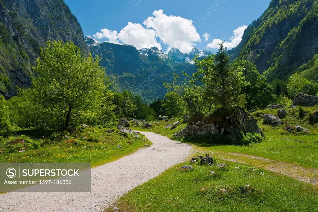 Bavaria, Germany, Europe, Upper Bavaria, Berchtesgaden country, Berchtesgaden, sky, Alps, mountains, stone, stones, national park, park, national, pro...