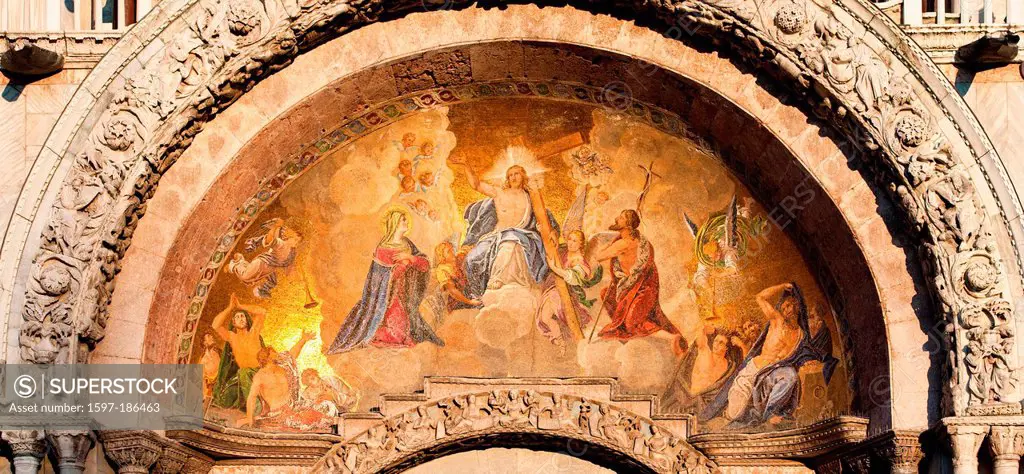 Italy, basilica di san marco, Piazza san marco, wall picture, detail