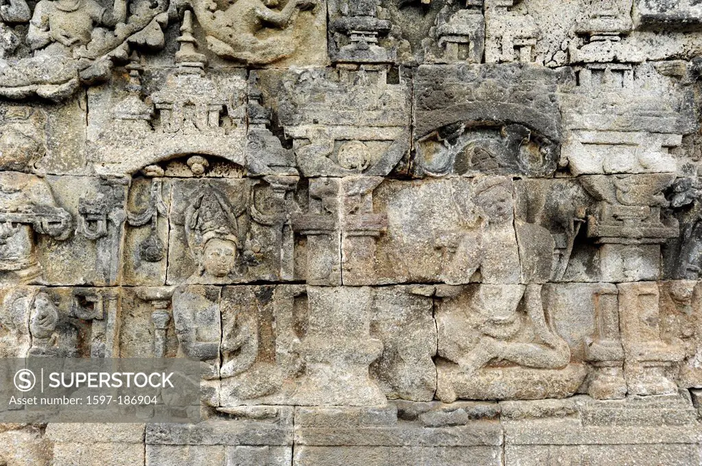 Asia, Indonesia, Java, Borobudur, Buddhism, temple, culture, detail, relief, art, skill, figures